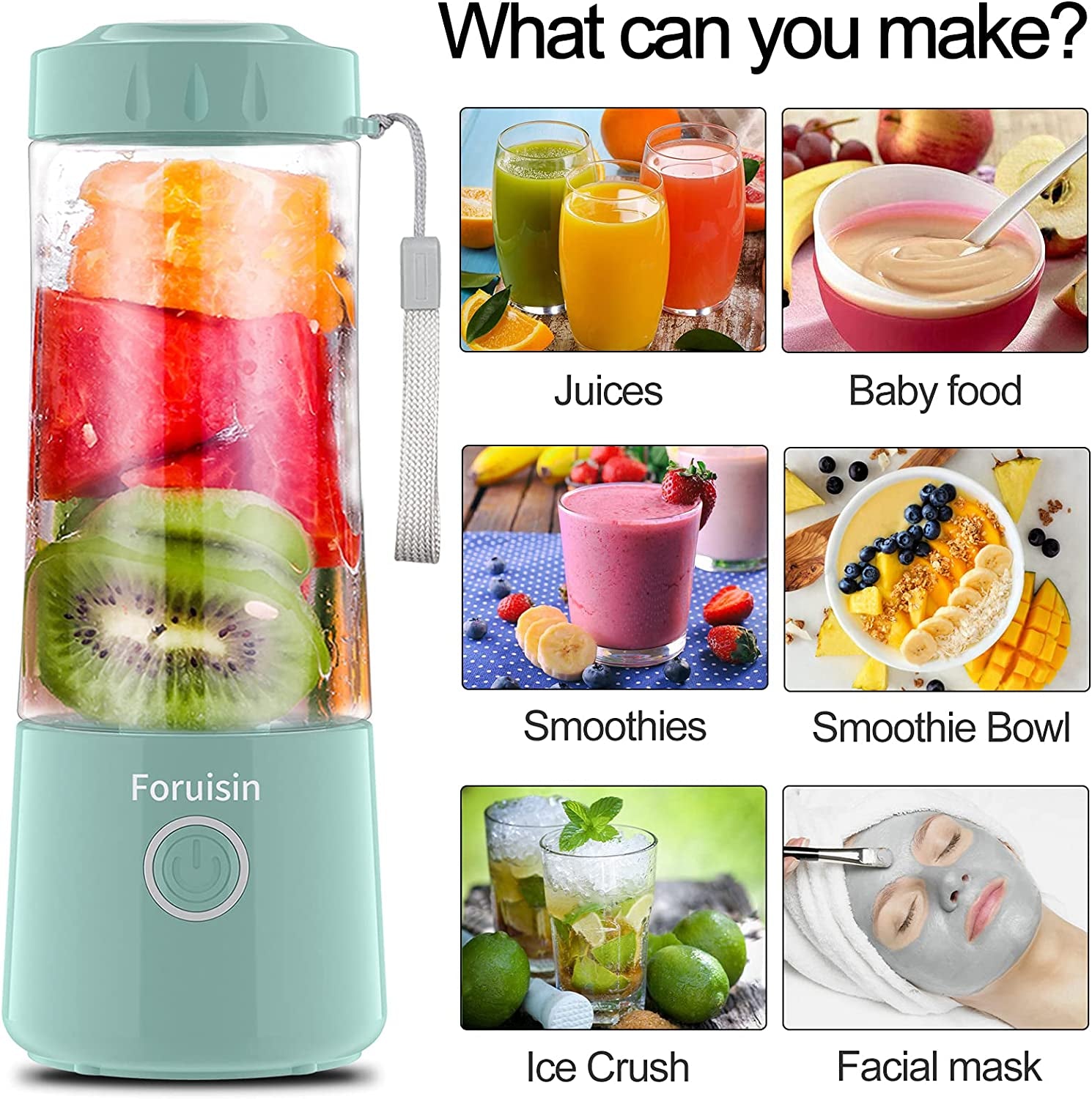 USB Rechargeable Personal Blender - Mini Smoothie Maker for Quick Shakes and Smoothies
