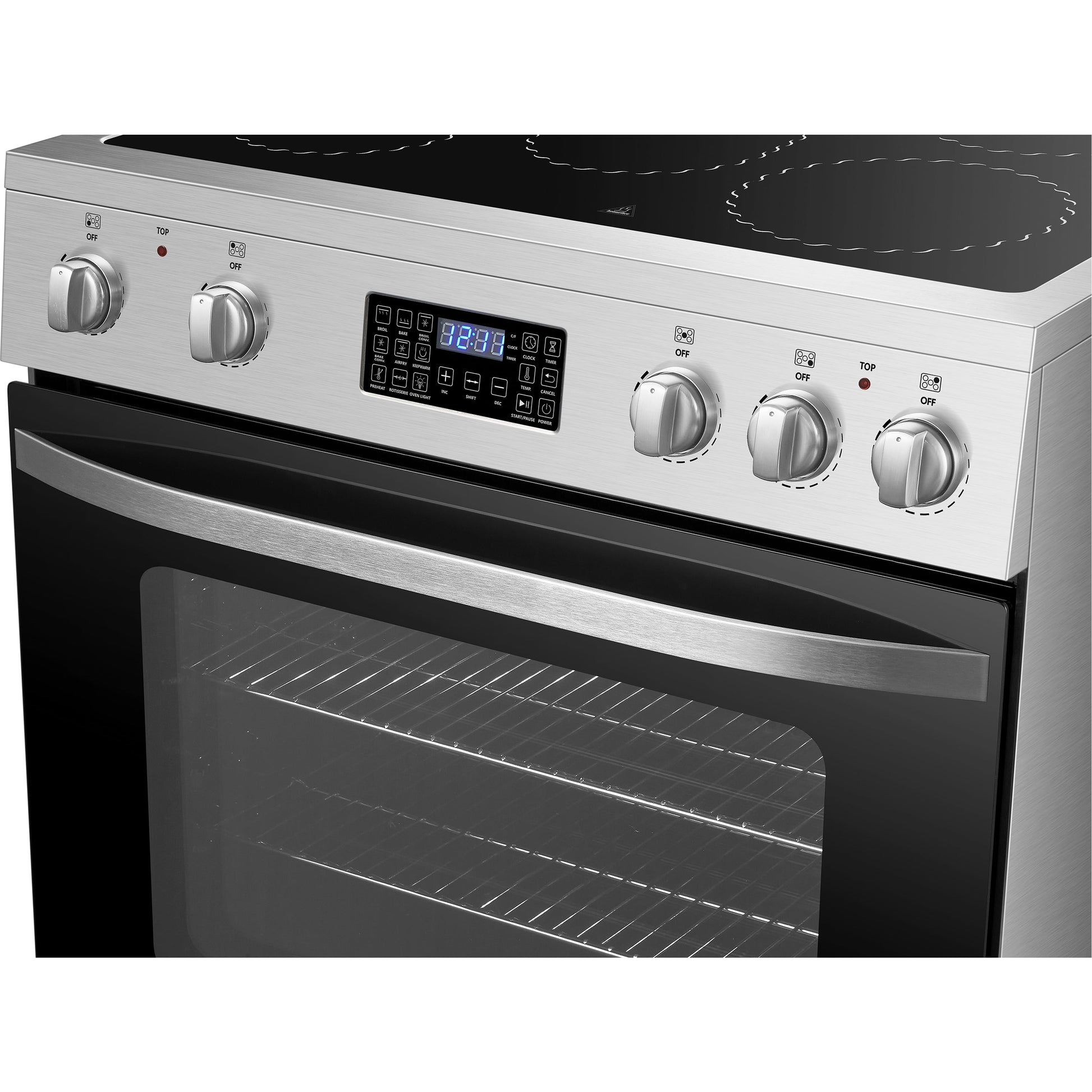 30 Inch 5.9 Cu.Ft. Freestanding Electric Convection Range with Air Fry and Rotisserie, 5 Elements