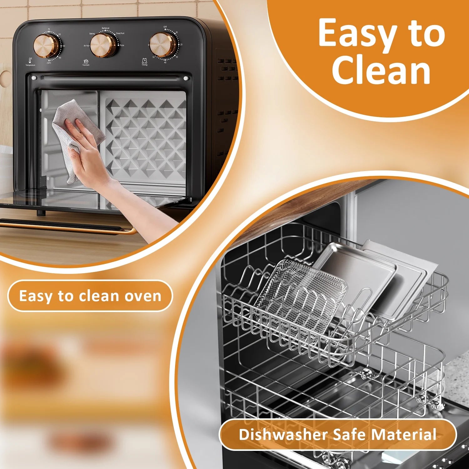 5-In-1 Air Fryer Toaster Oven Countertop, 1300W 17 Quart, 4-Slice Convection Ovens Combo, Oil-Less Air Fry, Roast, Bake Broil Toast, Dried Fruit, Timer, Stainless Steel, PFA and Bpa-Free