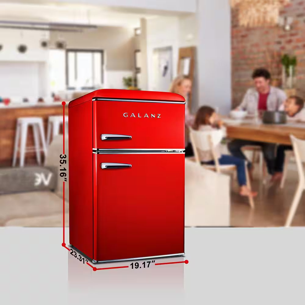 20 In. 3.1 Cu. Ft. Retro Top Freezer Refrigerator, Hot Rod Red, Energy Star