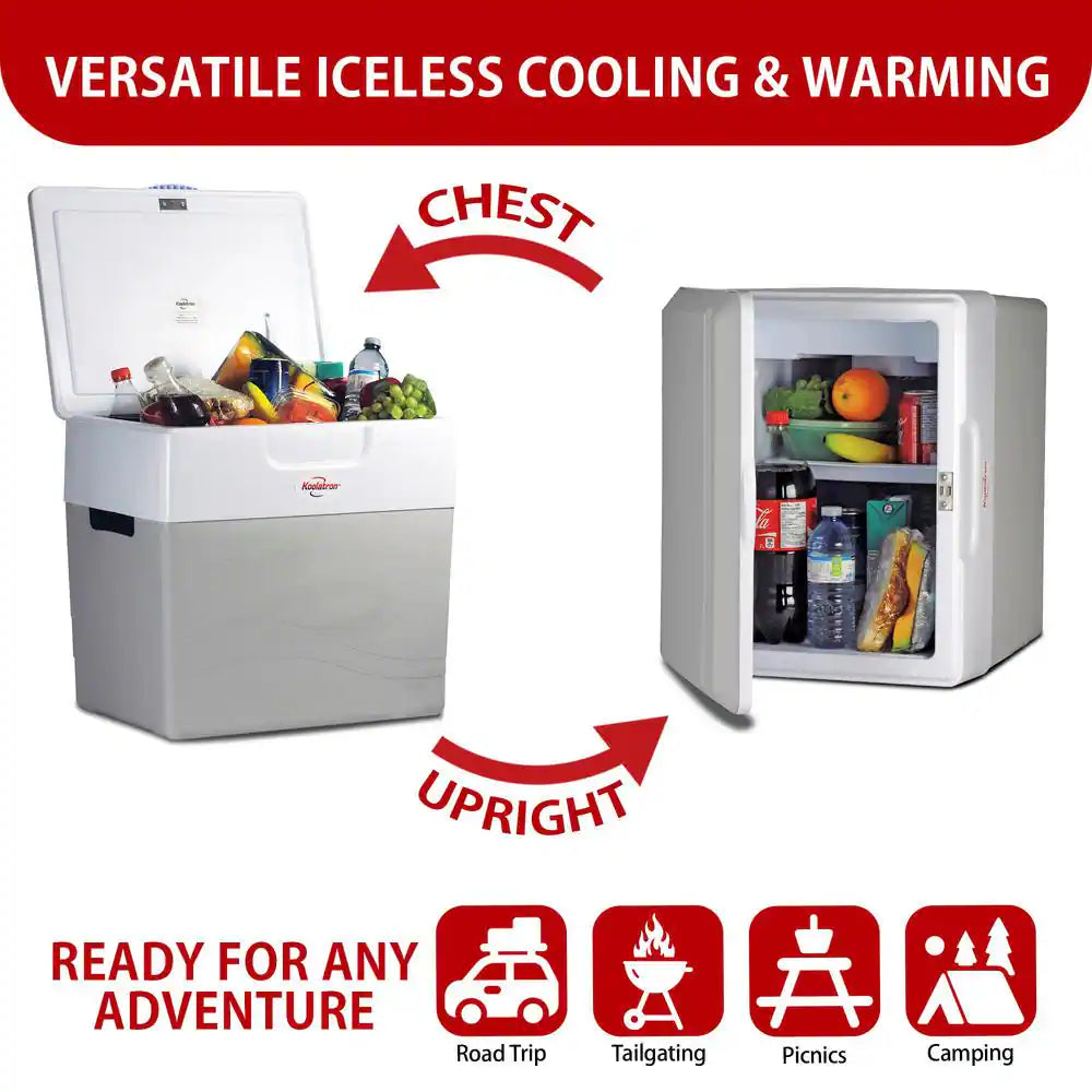 12V Electric Cooler/Warmer, 49L (52 Qt.) XL Thermoelectric Car Fridge, Two-Way Design, Gray