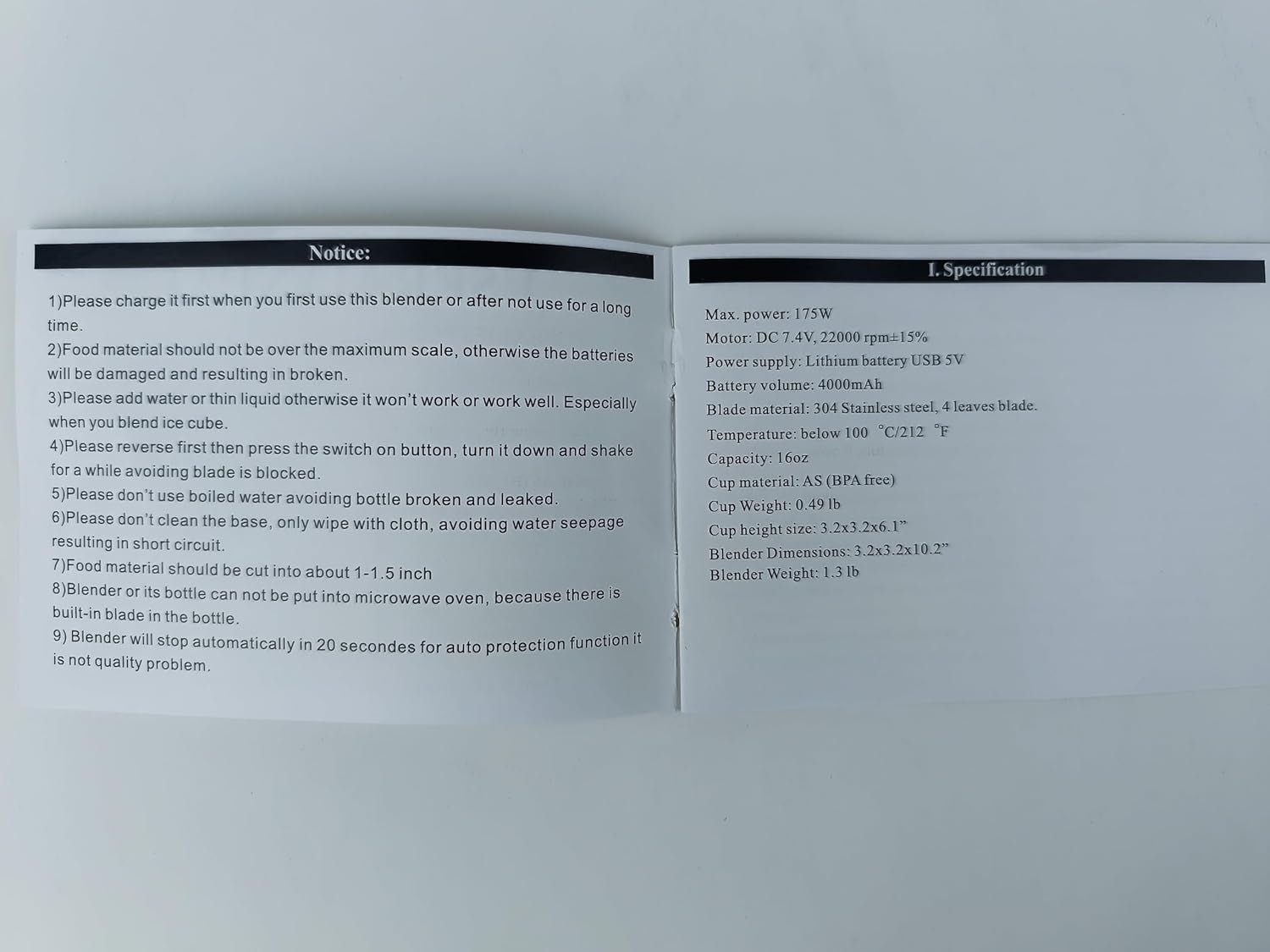 Portable USB Rechargeable Blender Cup - Carolina Blue Smoothie Maker