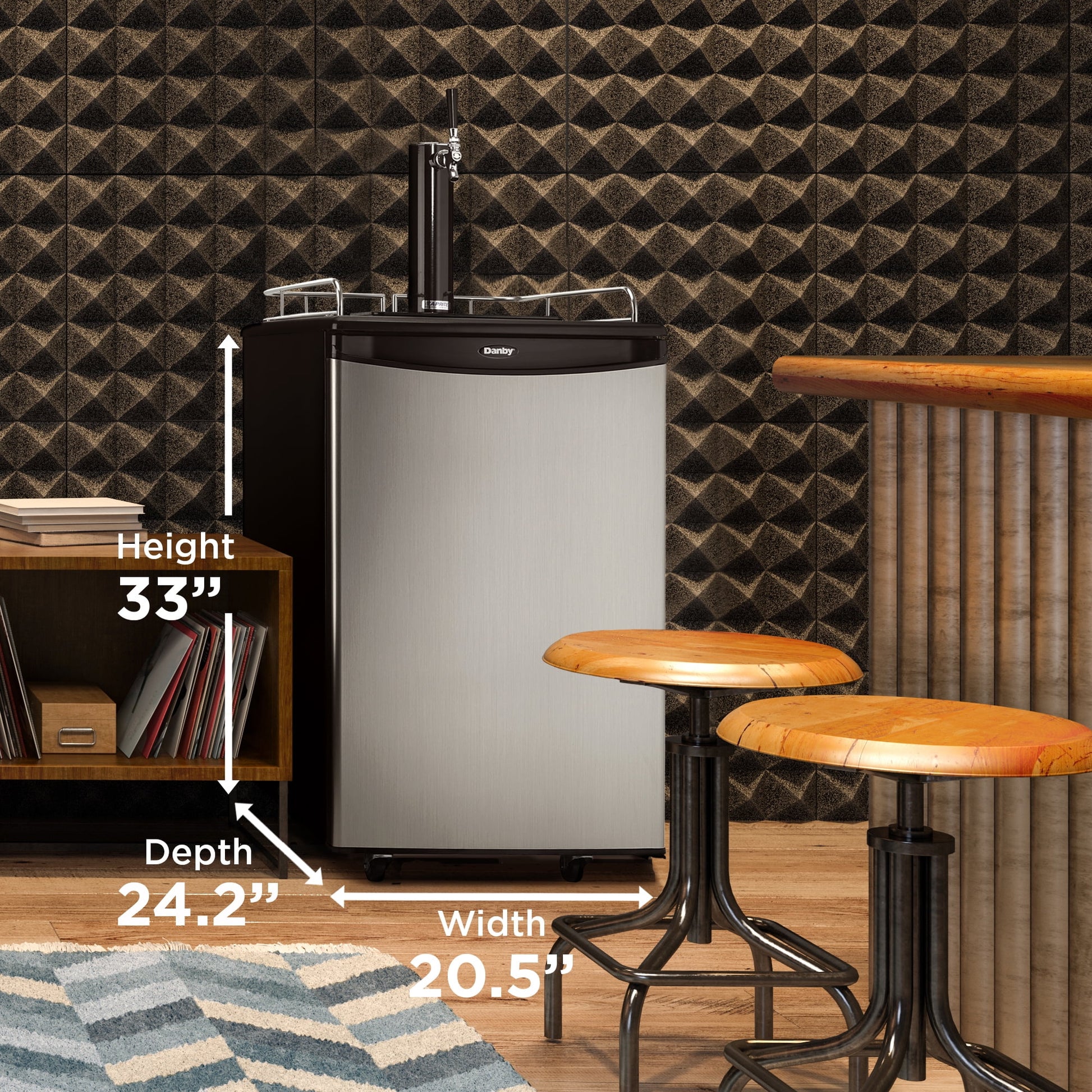 5.4 Cu. Ft. Stainless Steel Single Tap Keg Cooler - Perfect for Home Entertaining!