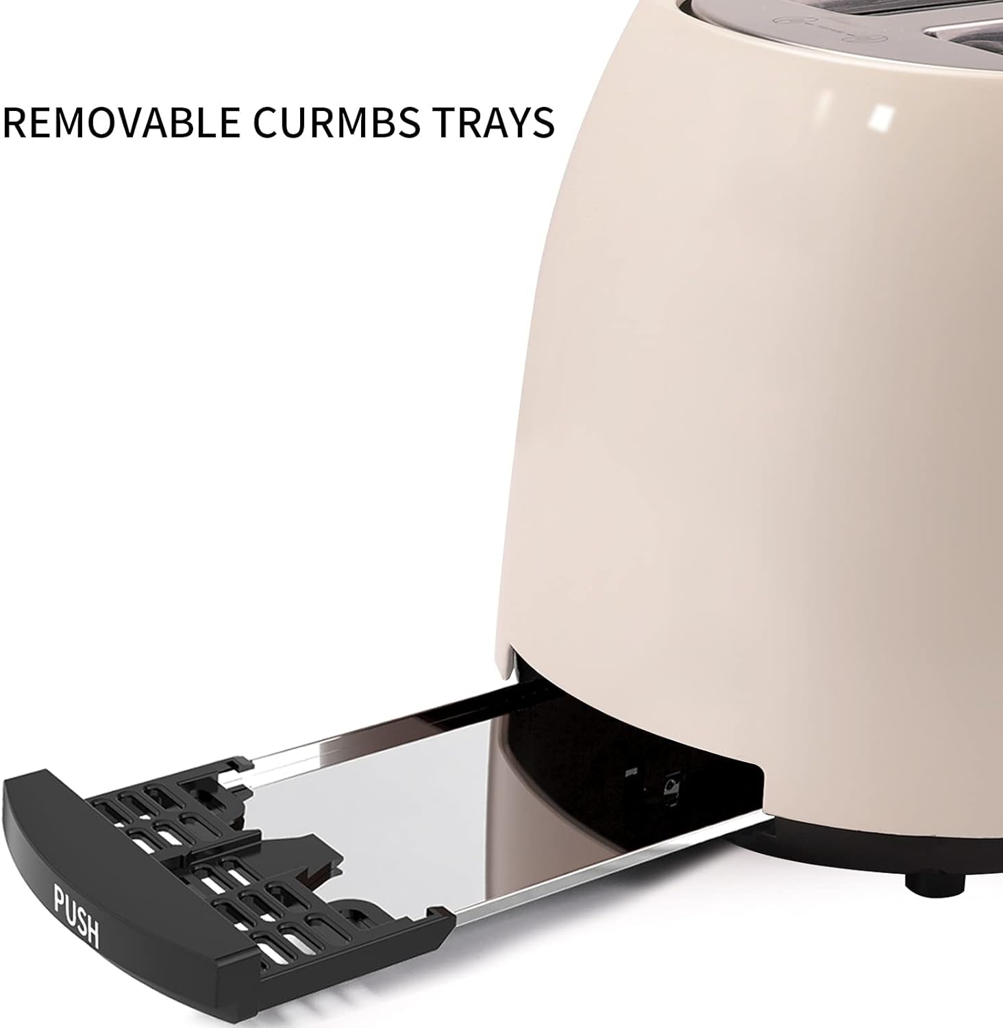 Toaster 4 Slice, Toaster 2 Long Slot,  Stainless Steel Toaster, Bagel, Defrost, Cancel, Reheat Function, Digital Timer, Removable Tray, 6 Shade Setting, Beige