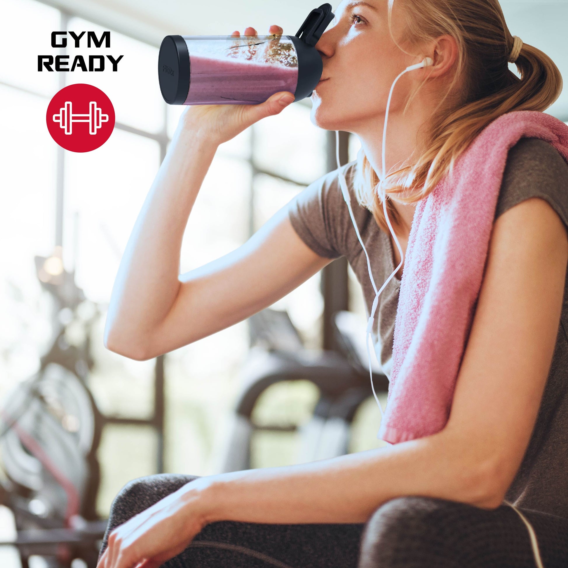 Rocket Portable Electric Smoothie Blender Bottle - Rechargeable 18oz Personal Blender in Sleek Black