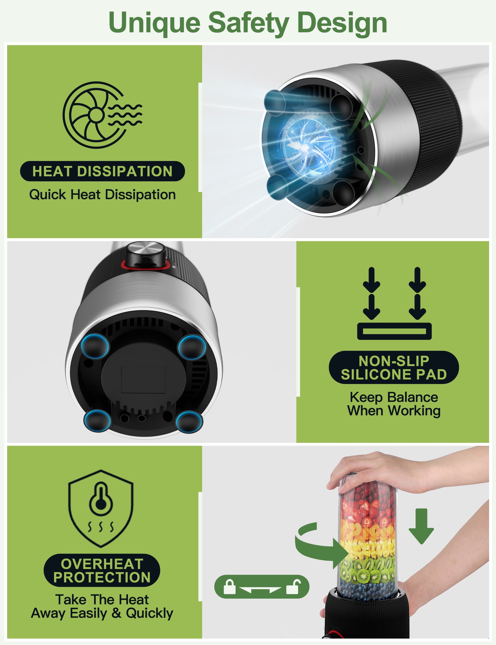 2-in-1 Portable Blender and Grinder - BPA-Free 22oz Smoothie Bottle & Coffee/Spice Jar Combo