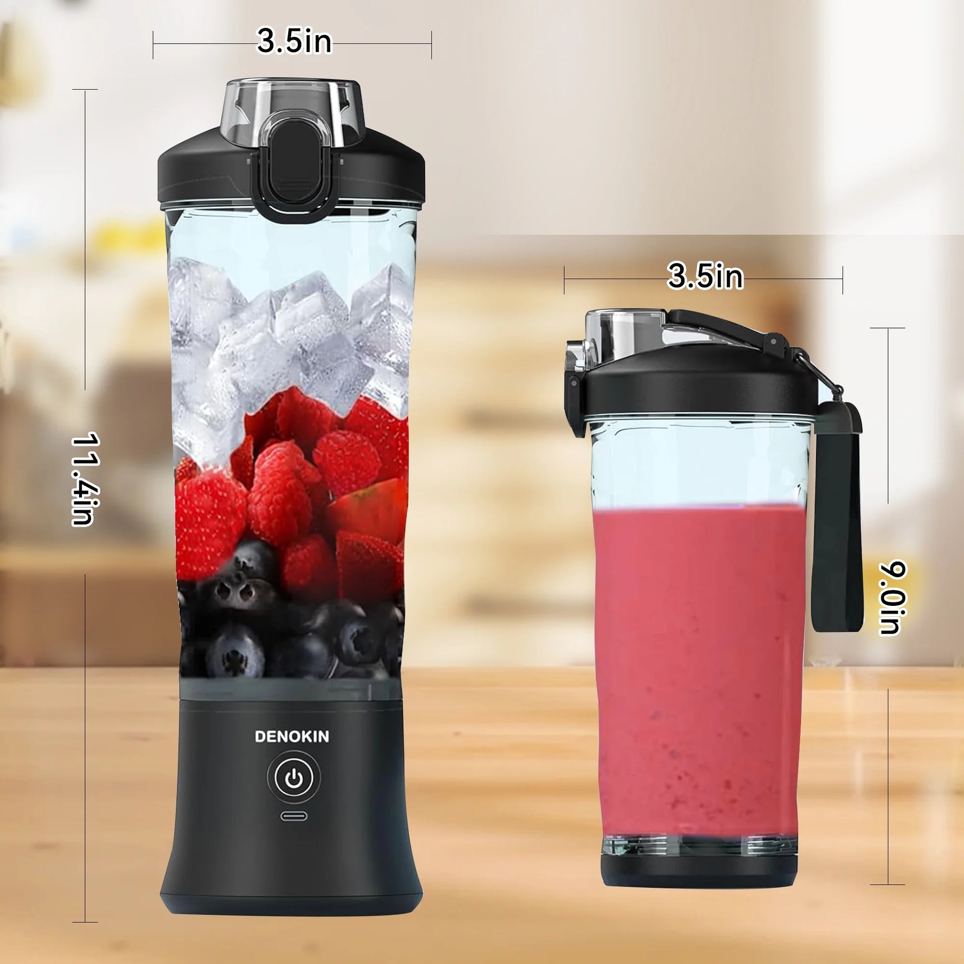 Portable Blender - Rechargeable 20Oz Shaker Bottle for Smoothies and Shakes, Perfect for On-the-Go!