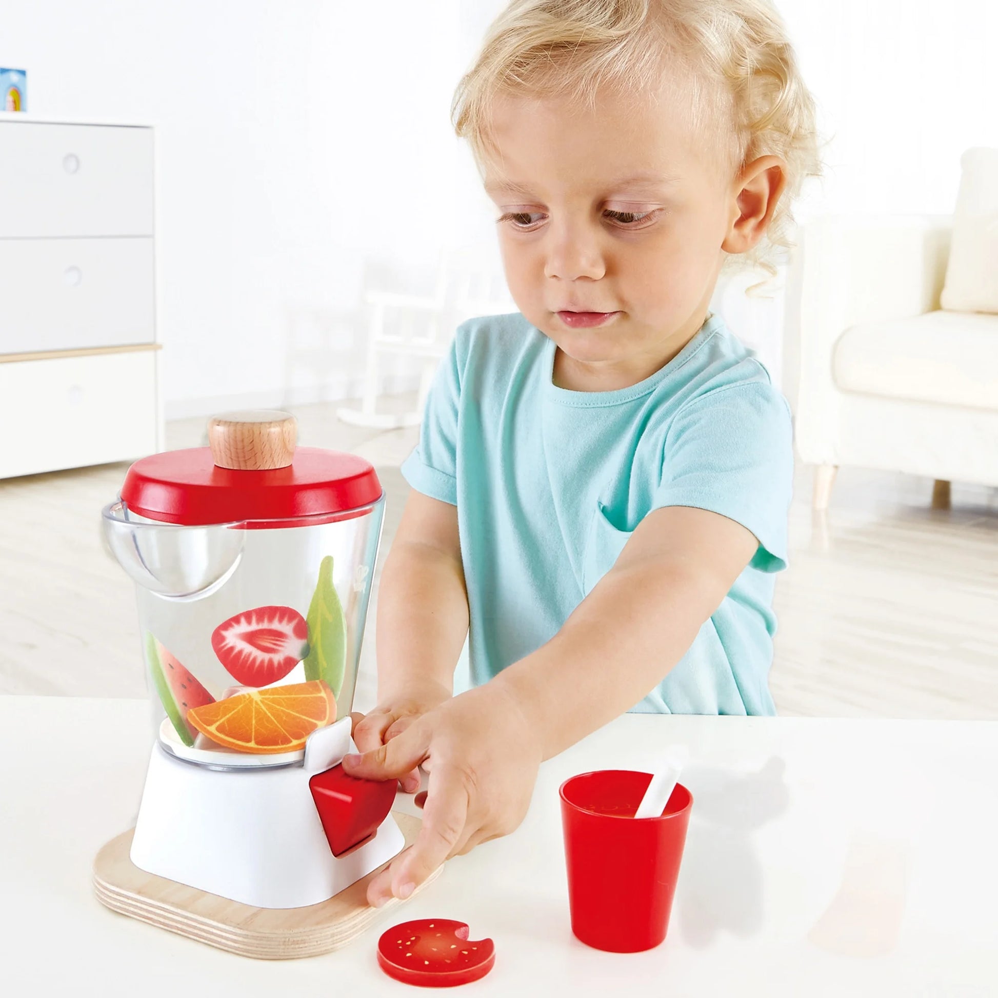 Wooden Smoothie Blender Playset - Fun Pretend Play Kitchen Toy for Kids