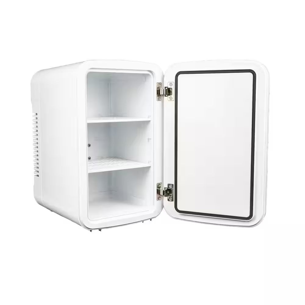8.63 In. 0.26 Cu. Ft./7.4L Mini Refrigerator in White with Mirror and Light