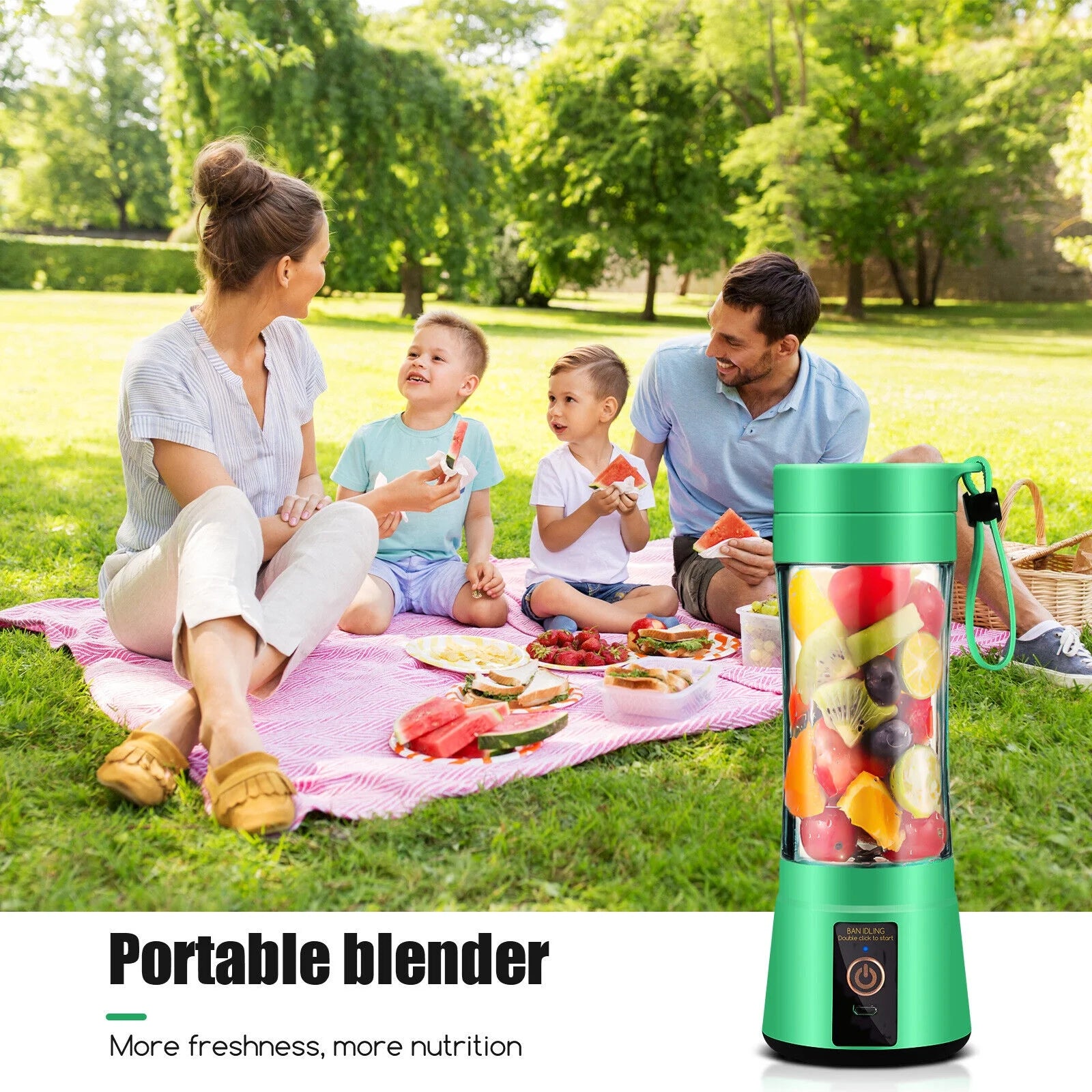 Portable USB Rechargeable Juicer Blender Cup for Smoothies and Shakes - Perfect for Travel!