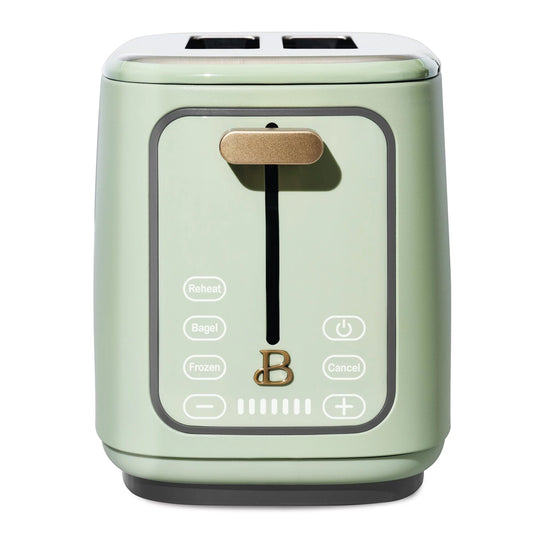 Drew Barrymore Sage Green Touch-Activated 2 Slice Toaster - Stylish & Functional Kitchen Essential