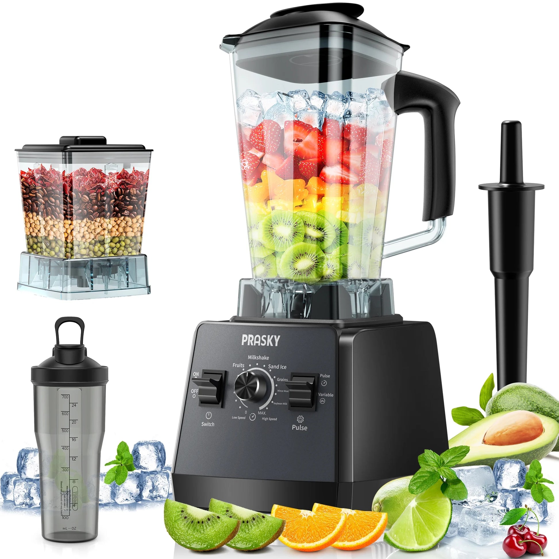 70Oz Countertop Blender - Powerful 1000W Motor with 6 Speed Settings for Effortless Blending (Black)