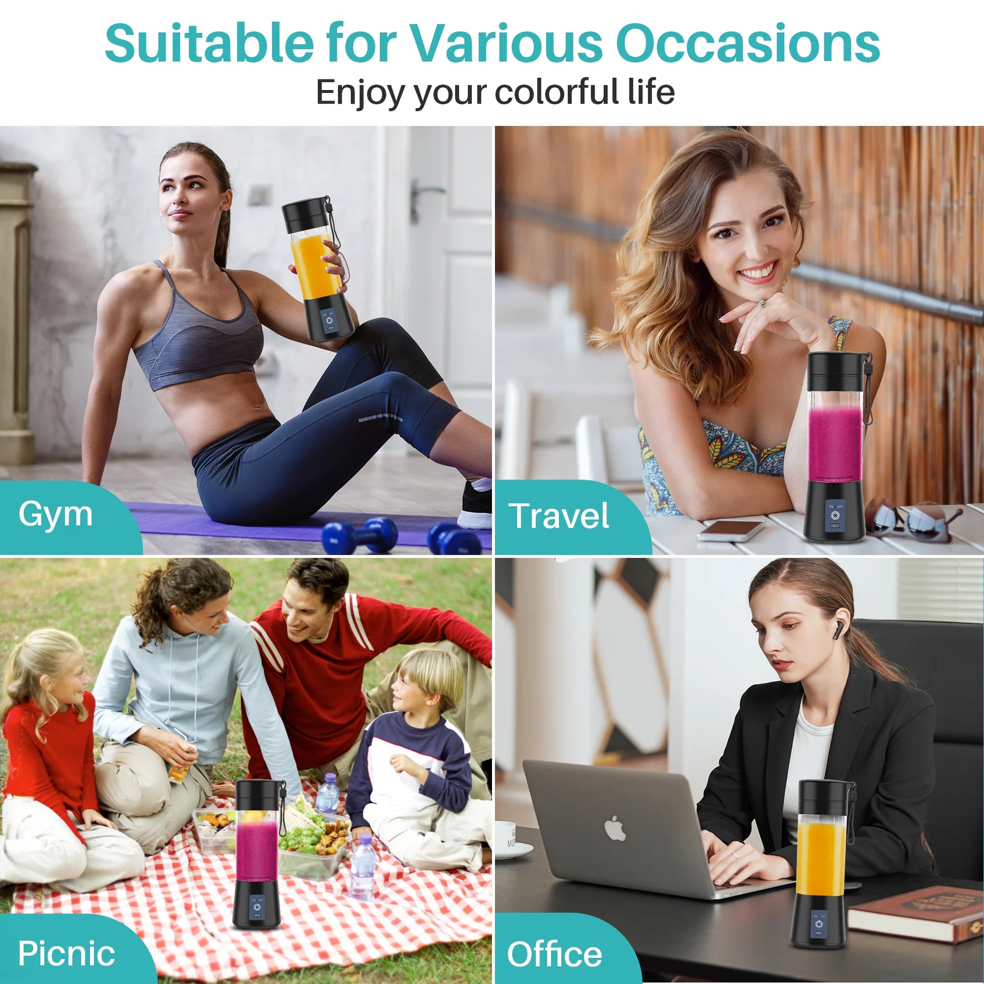 Mini Portable Blender Cup - Perfect for Smoothies and Shakes, 380ml Capacity