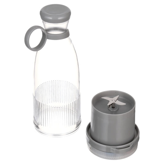 Compact Gray Portable Blender Bottle - Perfect for On-the-Go Smoothies!