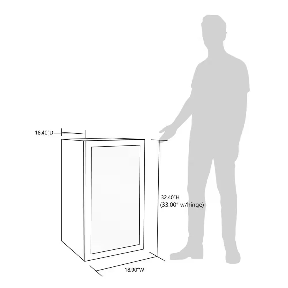 19 In. 126 (12 Oz) Can Freestanding Beverage Cooler Fridge with Adjustable Shelves - Stainless Steel