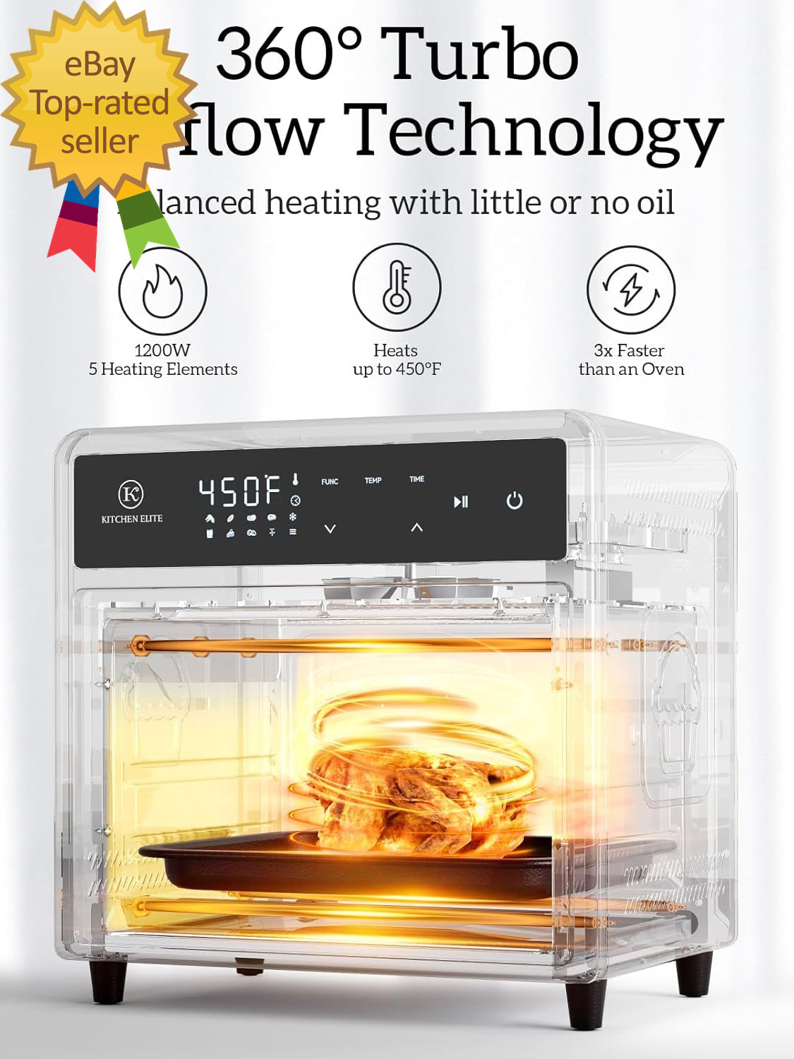 Air Fryer Toaster Oven Combo10-In-1 12.6QT Compact Countertop Oven,9 Touch