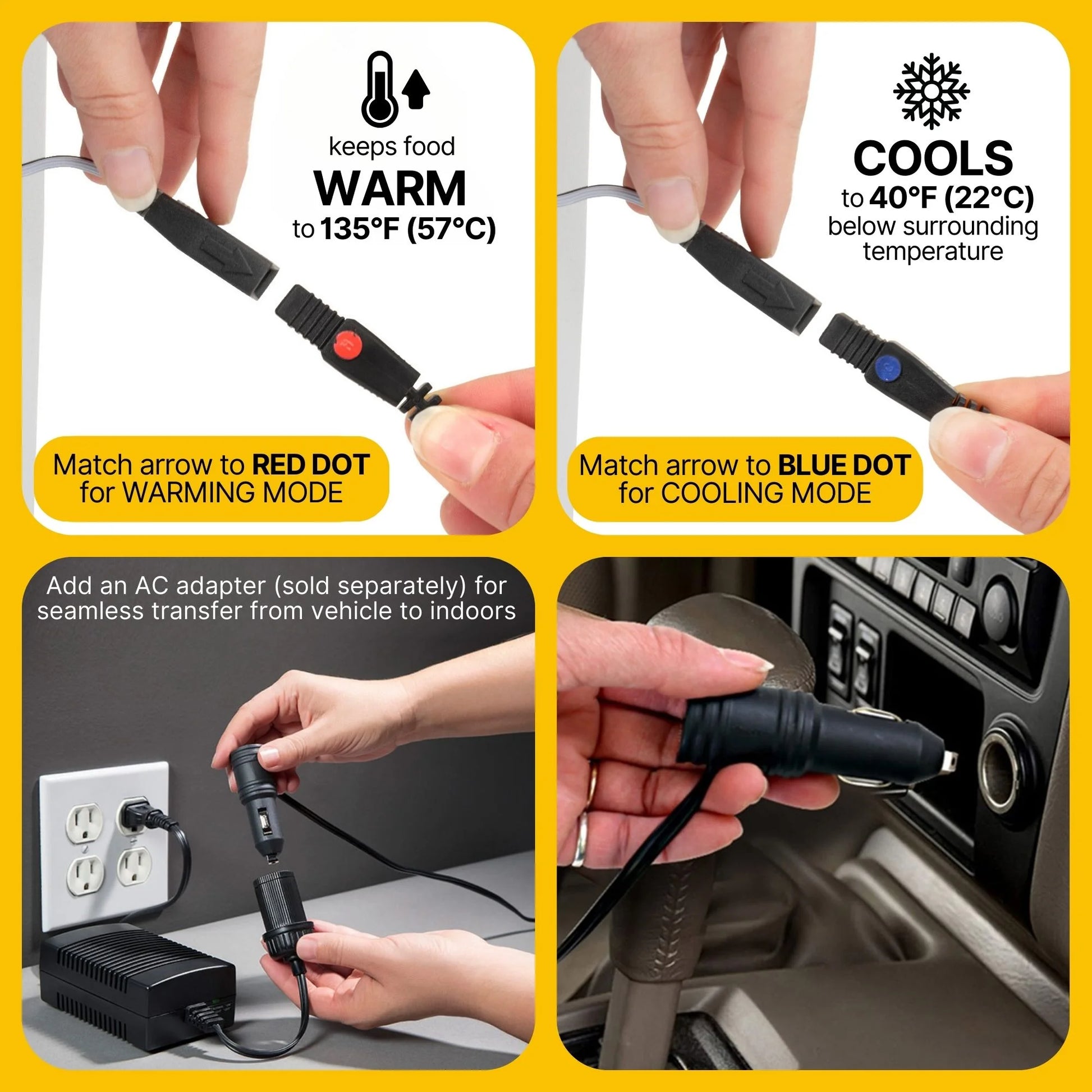 12V Electric Cooler/Warmer 34L (36 Qt), Two-Way Design, Gray