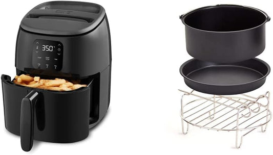 Tasti-Crisp Digital Air Fryer with Aircrisp Technology + 6-Piece Accessory Kit - Enjoy Healthier Fried Favorites with Custom Presets!