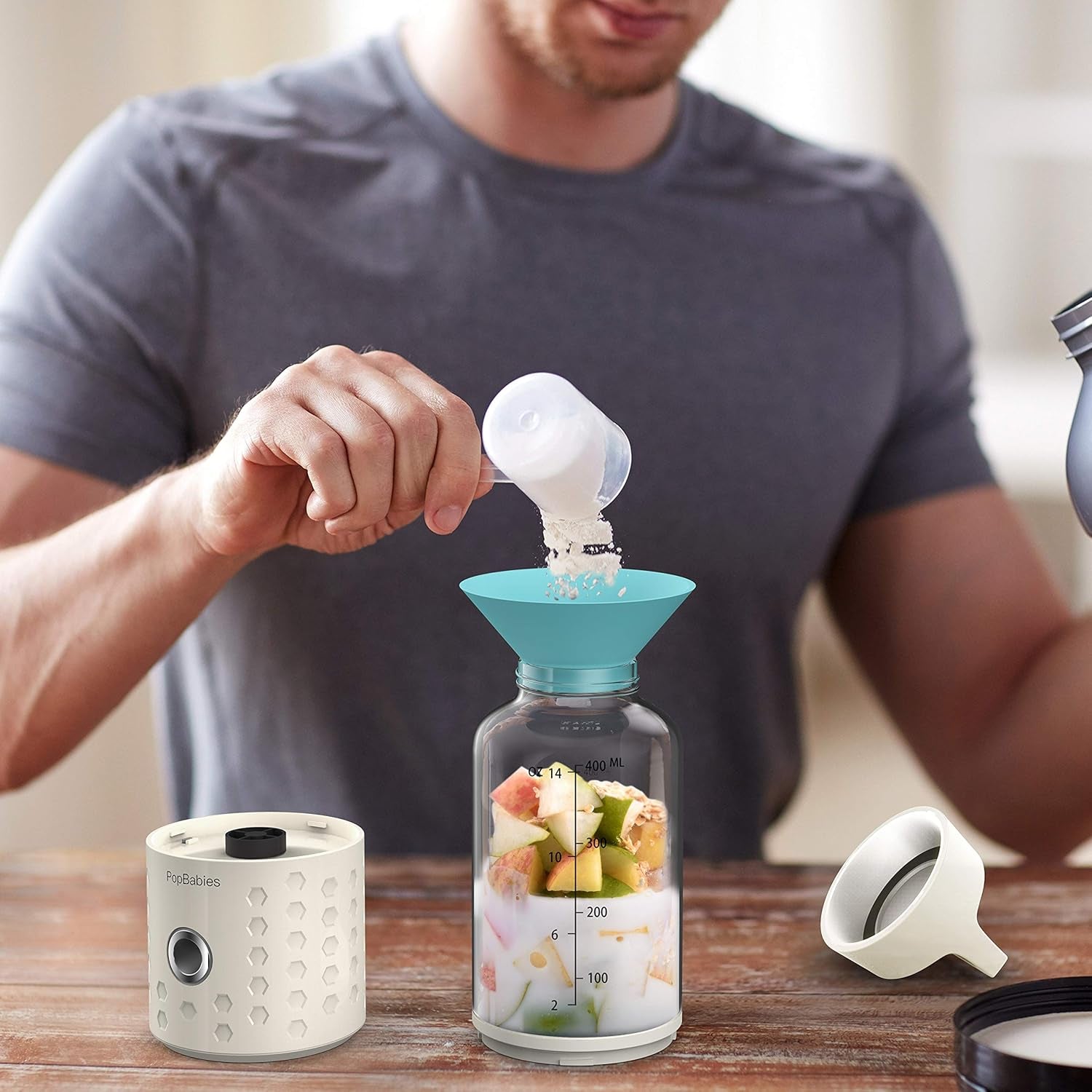 Portable USB Rechargeable Blender Cup - Carolina Blue Smoothie Maker
