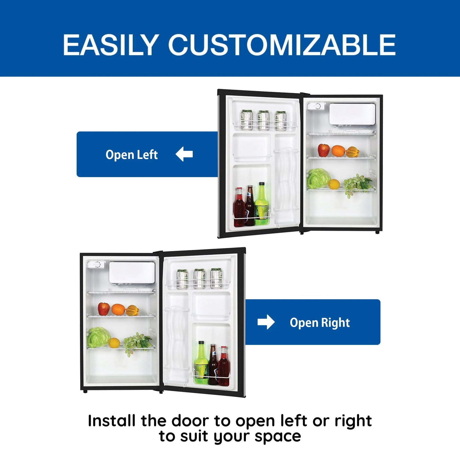 4.4 Cu Ft Stainless Steel Compact Fridge with Freezer - Perfect for Small Spaces!