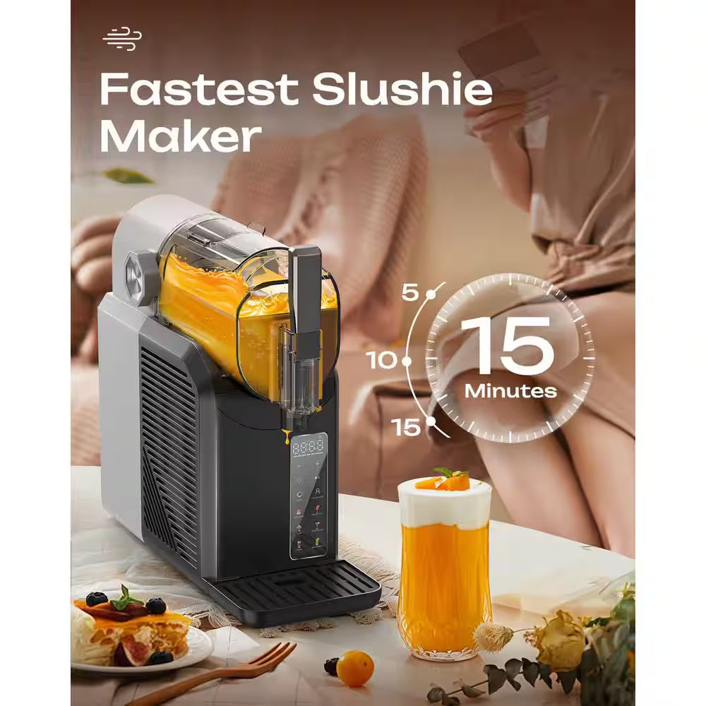 68 Oz. Black Slushy Machine, Self-Cleaning Snow Cone Machine with 6-Preset Programs, 4-Hours Freshness and No Ice Needed