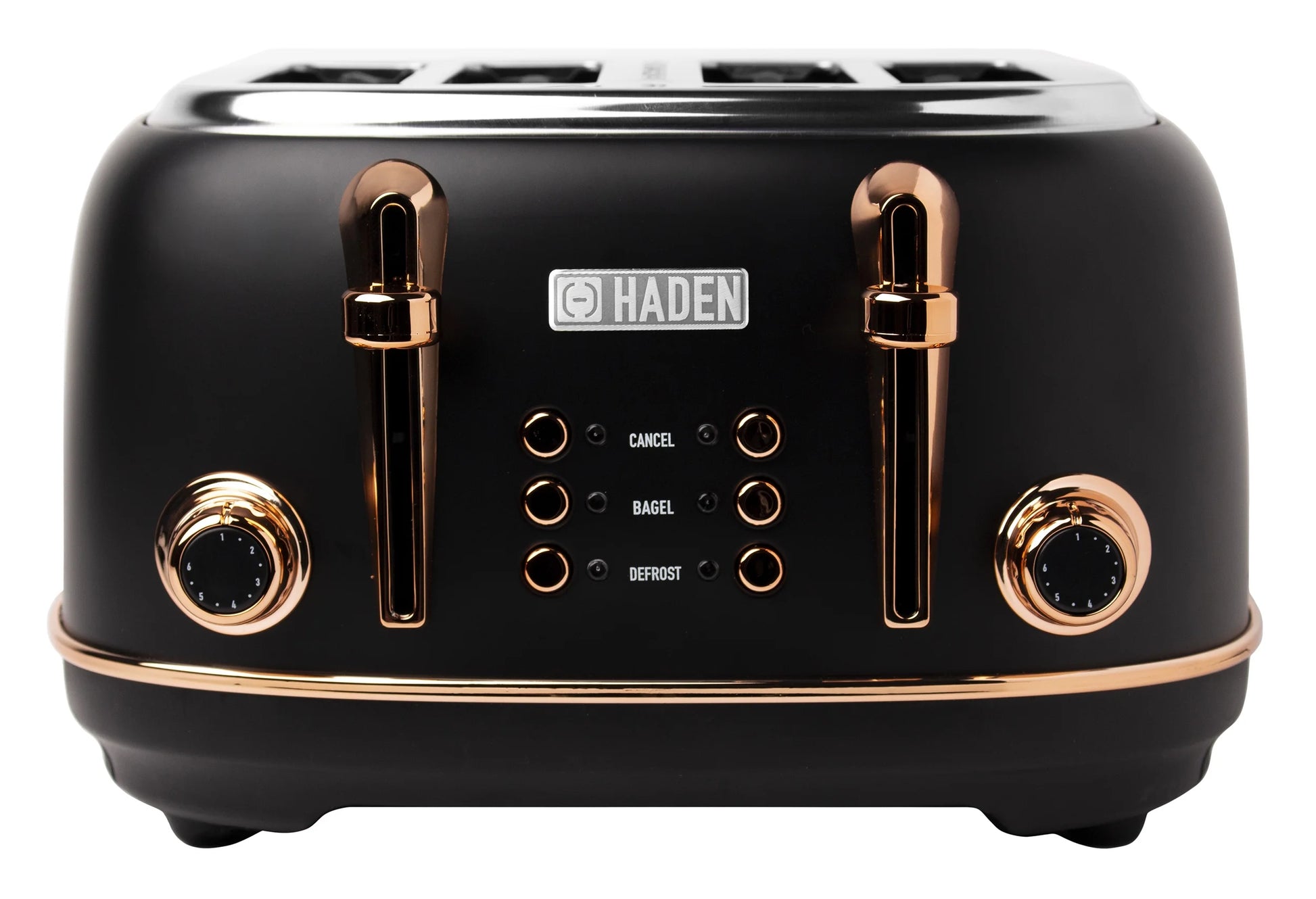 Heritage 4-Slice Wide Slot Toaster in Stylish Black and Copper Finish - Model 75042