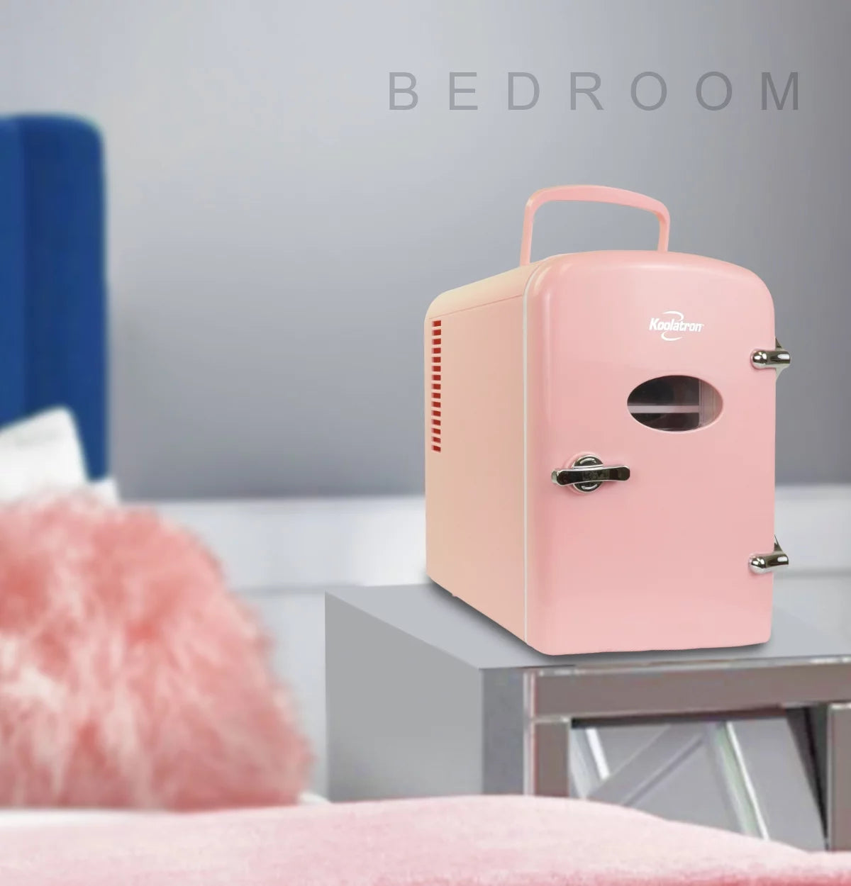 4L Retro Mini Fridge - Stylish Pink 12V DC & 110V Cooler for 6 Cans