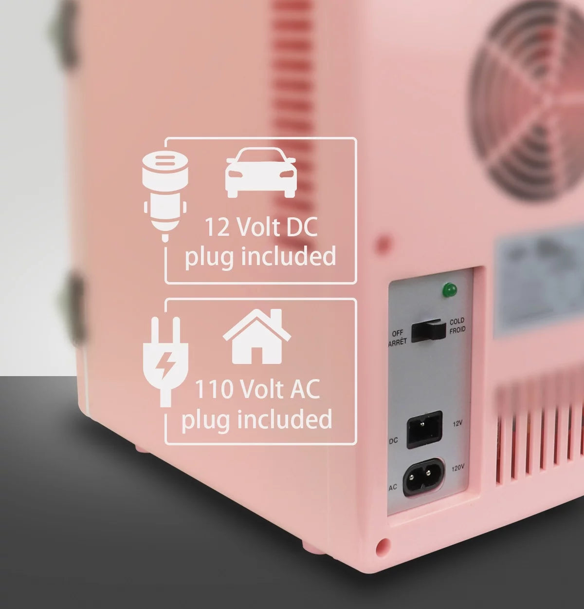 4L Retro Mini Fridge - Stylish Pink 12V DC & 110V Cooler for 6 Cans