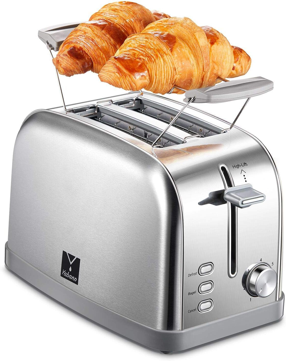 Retro 2-Slice Bagel Toaster with Extra Wide Slots, 7 Shade Settings & Removable Crumb Tray - Stylish Stainless Steel Design