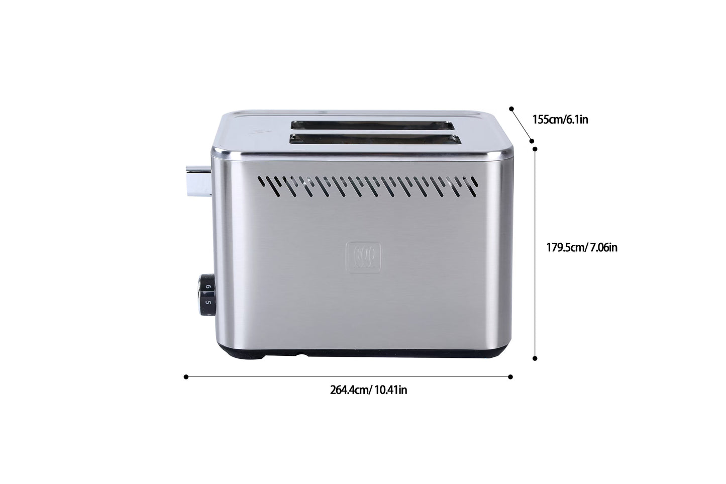 Stainless Steel 2-Slice Toaster with Extra Wide Slots and Easy Lever & Dial Controls - 900W Power