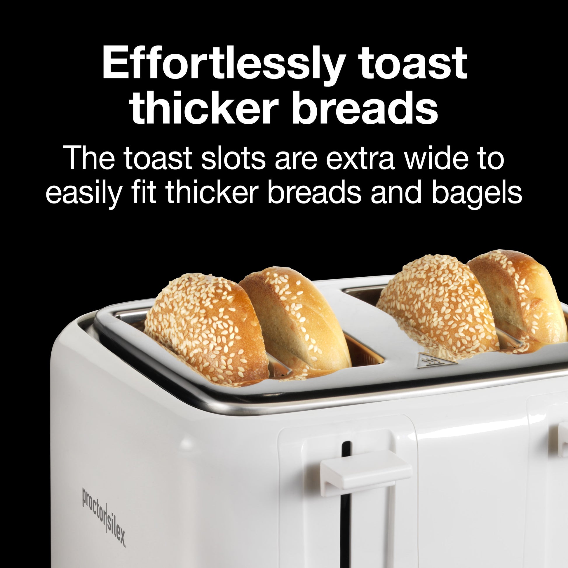4 Slice Toaster, Wide-Slots, White 24214PS