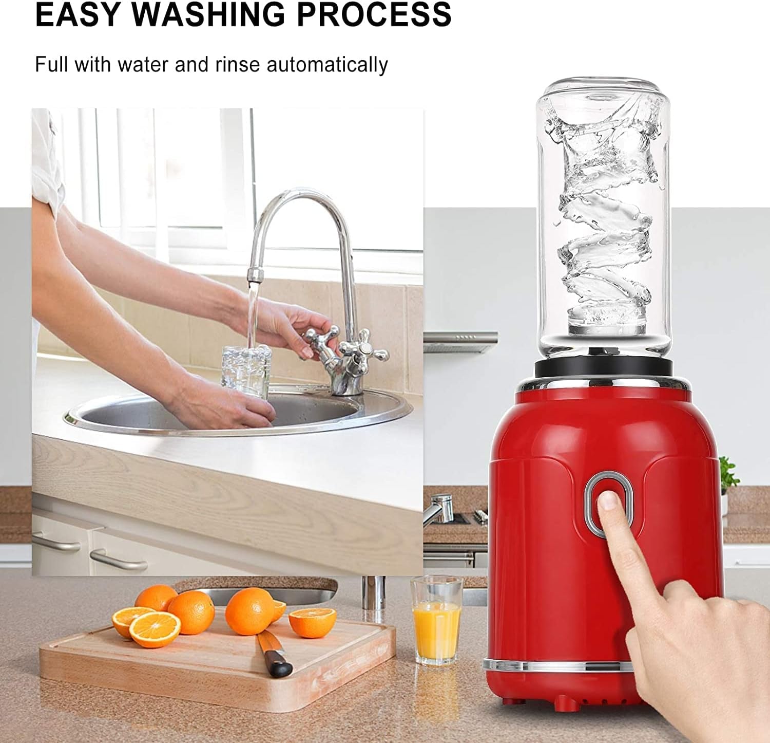 Versatile Smoothie Blender & Coffee Grinder - Portable 18/20 Oz Cup, 300W Power, Includes Recipes & Stainless Steel Blades, Perfect for Shakes, Spices, Fruits & Beans, Stylish Red Design