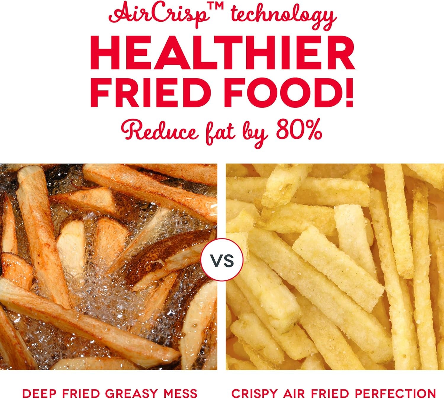 Compact Air Fryer Oven Cooker with Temperature Control, Non-Stick Fry Basket, Recipe Guide + Auto Shut off Feature, 2 Quart - Grey