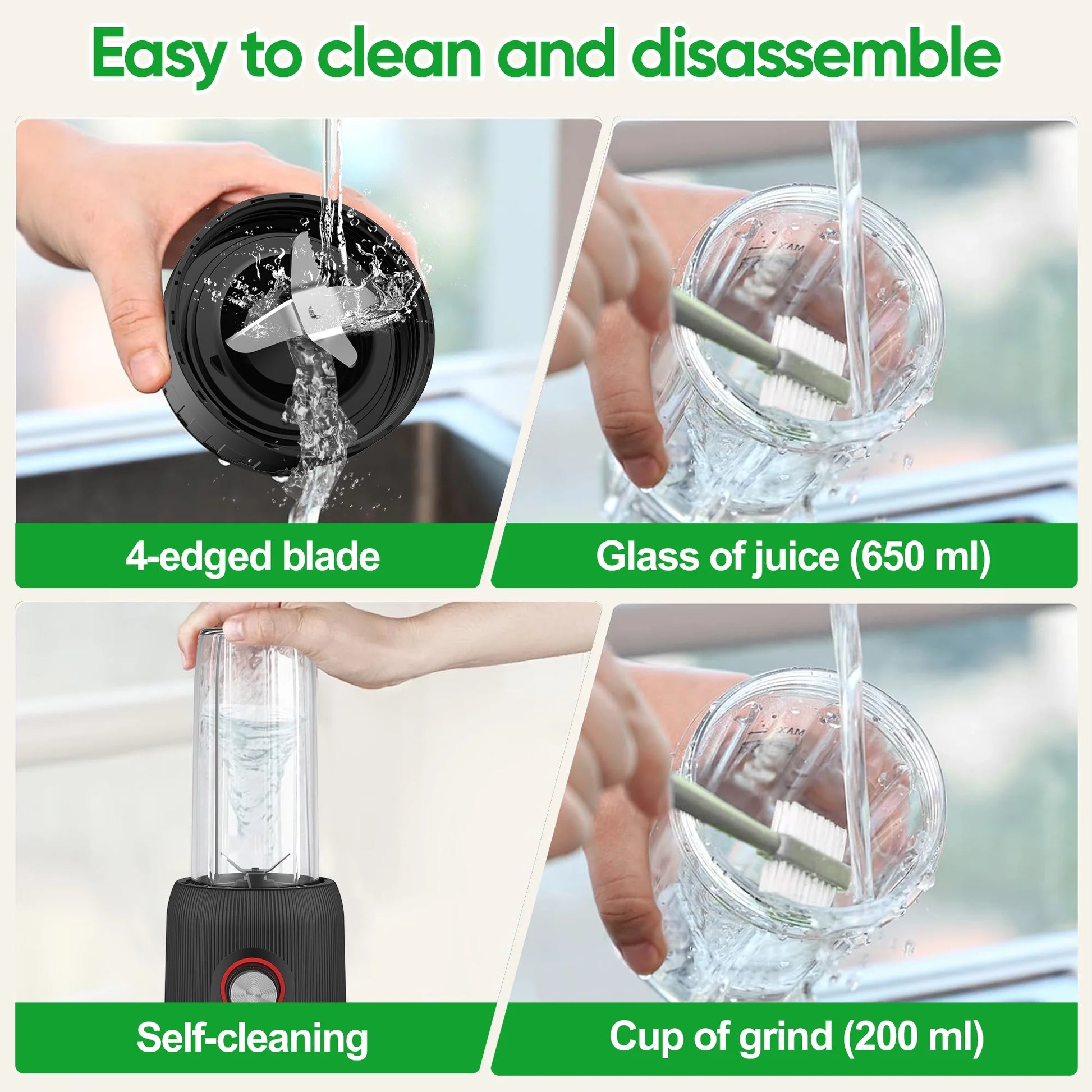 Portable Electric Mini Blender - Matte Black, Fast & Multifunctional Juice Mixer for On-the-Go Freshness