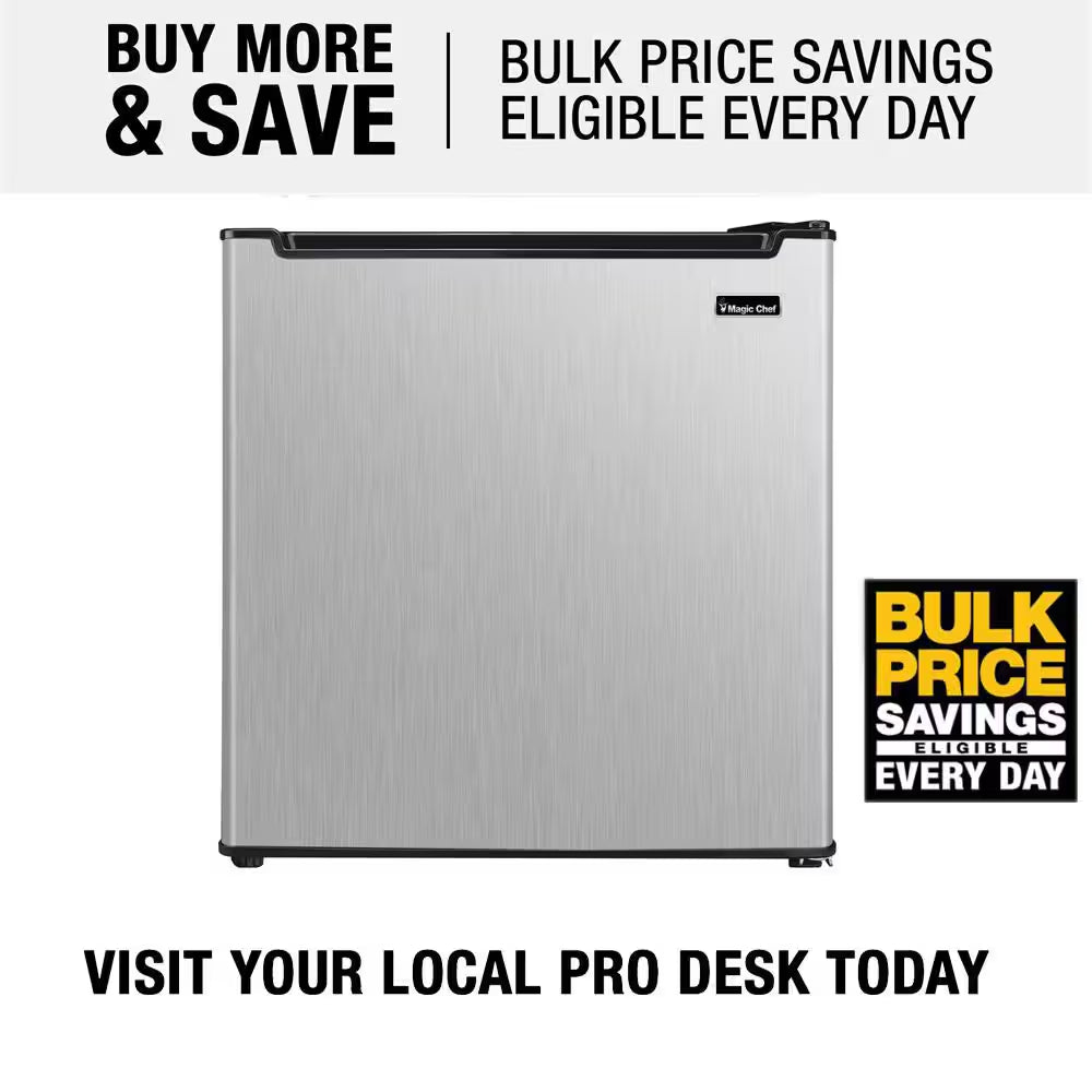 1.7 Cu. Ft. Mini Fridge in Stainless Steel Freezerless