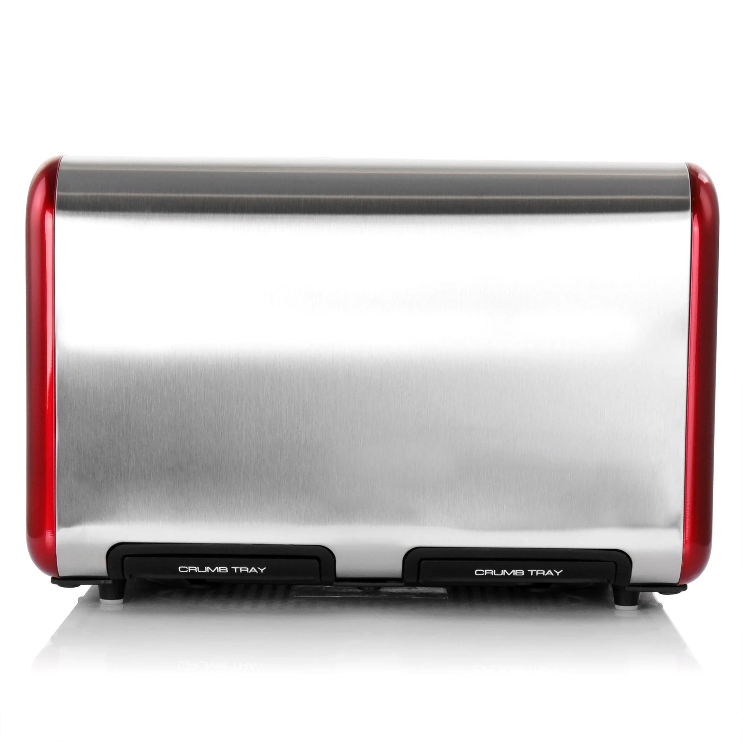 Stylish 4-Slice Stainless Steel Toaster in Vibrant Red