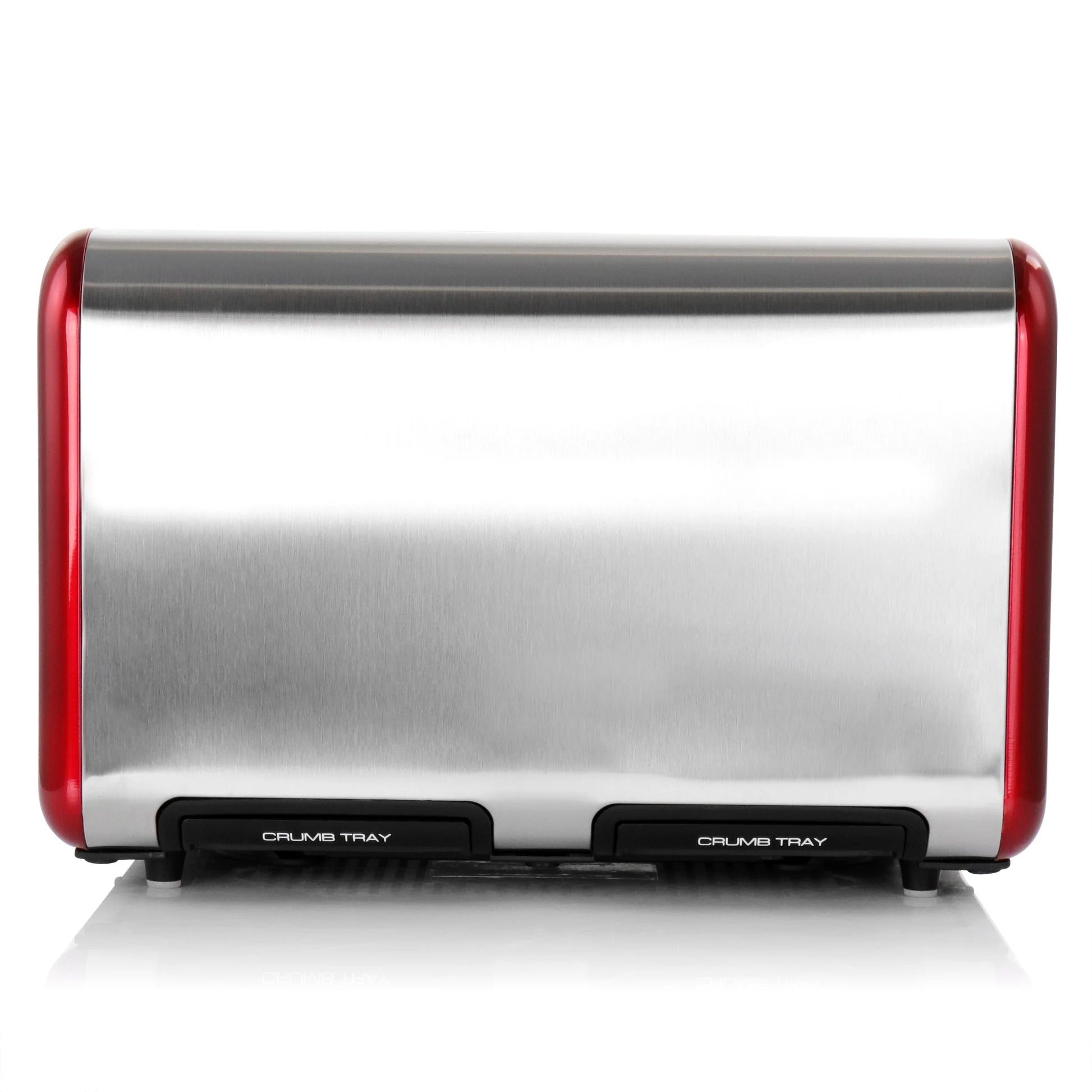 Stylish  4-Slice Stainless Steel Toaster in Vibrant Red