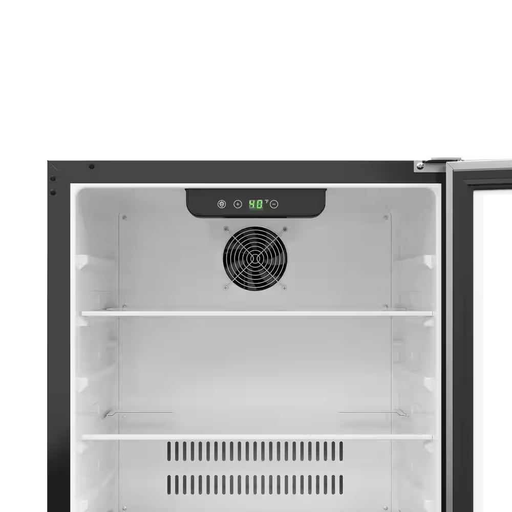 23.4 In. Stainless Steel, Solid-Door Built-In Mini Fridge without Freezer, 5 Cu. Ft.