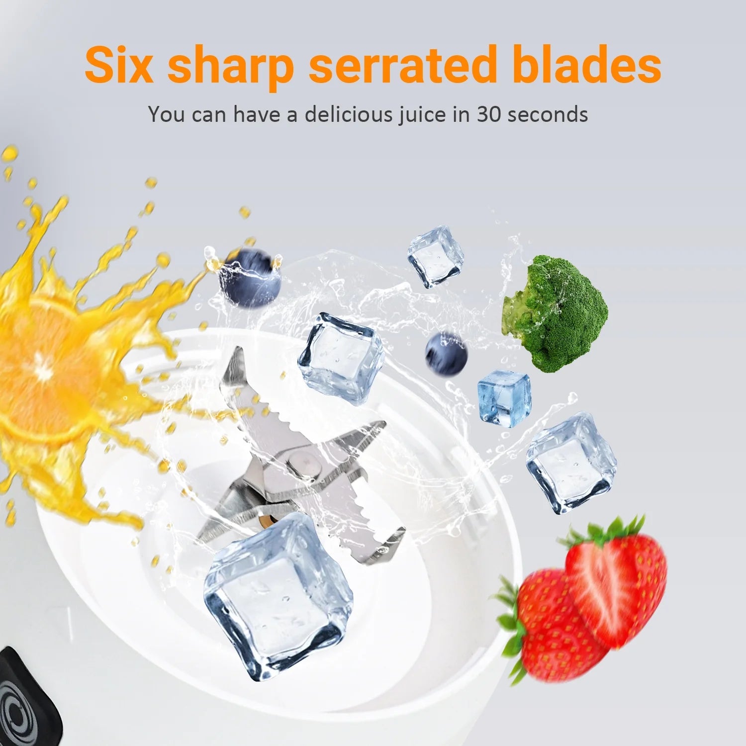 Portable Blender - 700ml Personal Size USB Rechargeable Fruit Mixer for Shakes & Smoothies, Perfect for Travel, Home & Office - White