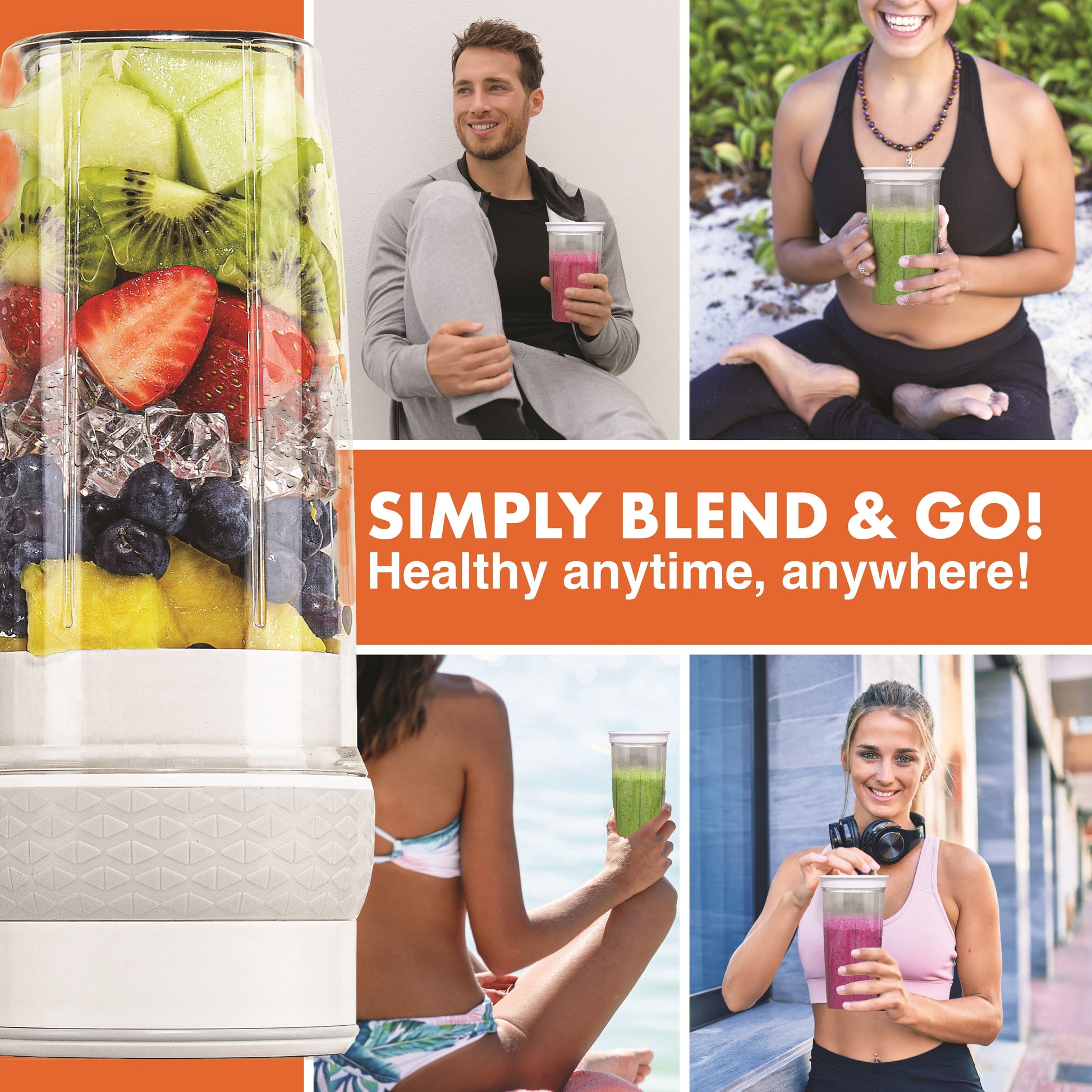 Bionic Blade Portable Rechargeable Smoothie Blender & Juicer with Extra Travel Bottle