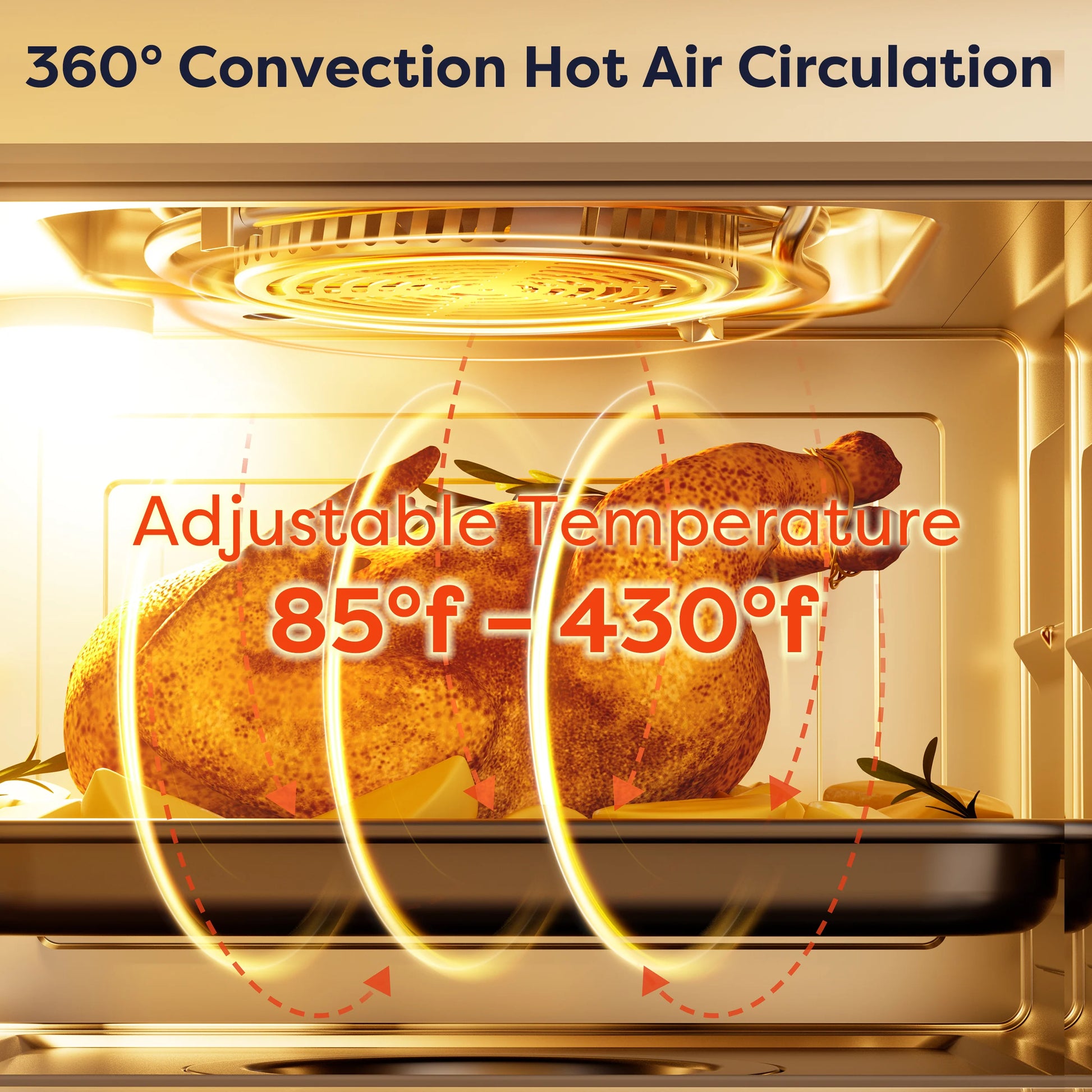 Ciarra Nosh Oven | 8-In-1 Steam Oven with Air Fryer | Ivory Mist