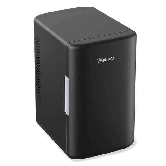 Mini Fridge, Compact Refrigerator, Makeup Skincare Fridge 6L 8 Cans Portable Personal Cooler One Door, for Home, Car, Black, for Gifts