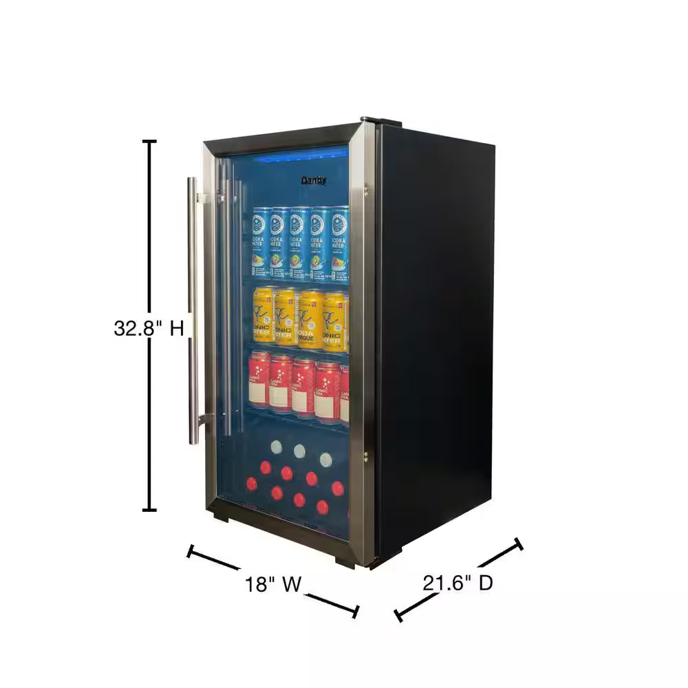 Designer 17.5 In. Wide 117-Can Free-Standing Beverage Cooler