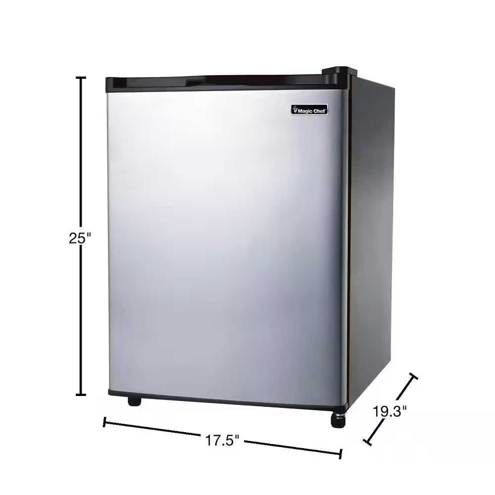 2.6 Cu. Ft. Mini Fridge in Stainless Steel Look without Freezer