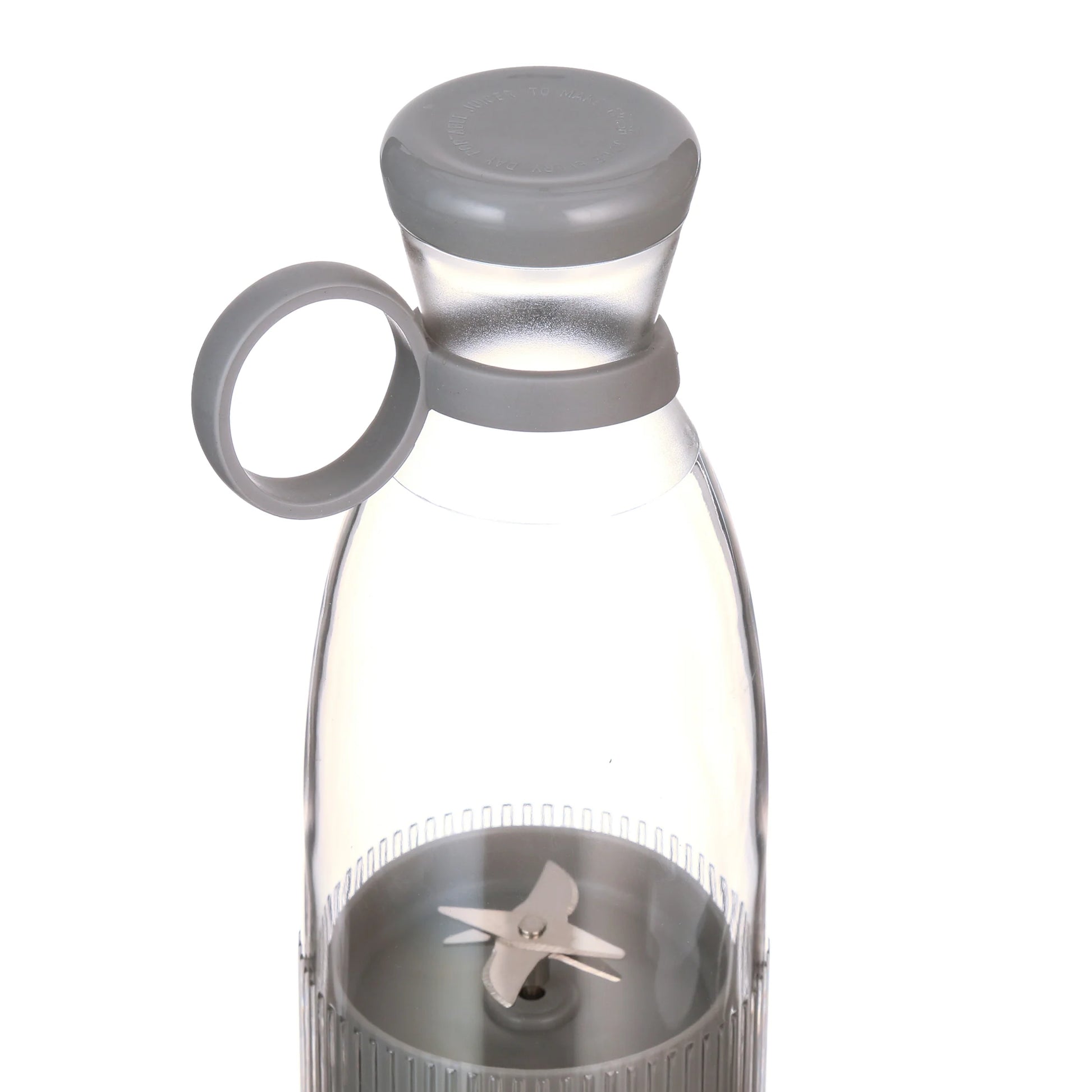 Compact Gray Portable Blender Bottle - Perfect for On-the-Go Smoothies!