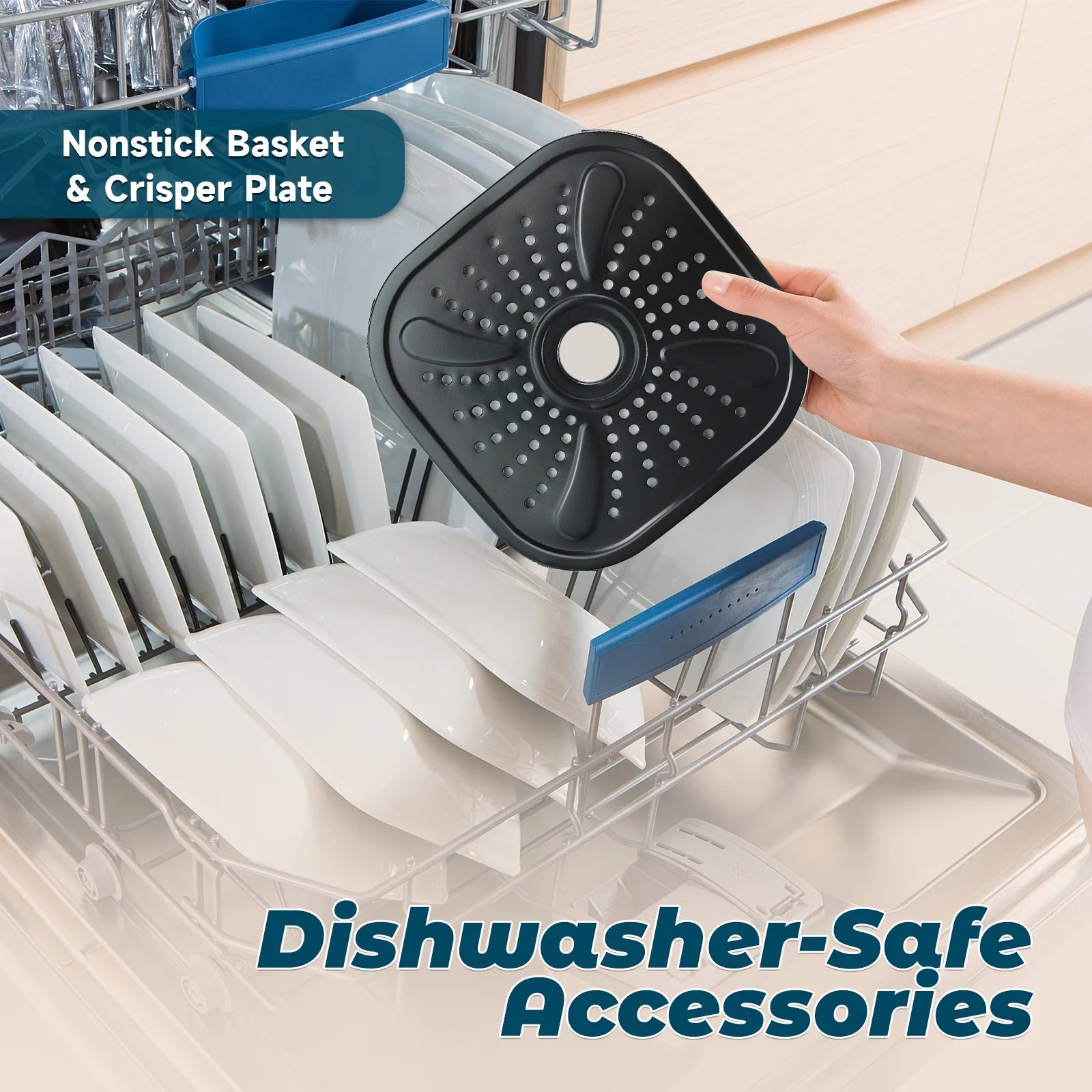 Air Fryer Oven Oil Free Nonstick Cooker with 8 Cook Presets, Detachable Double Basket - 5QT