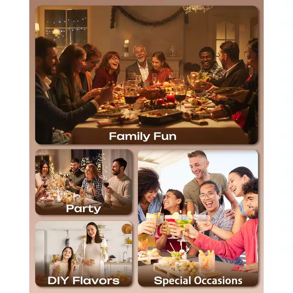 68 Oz. Black Slushy Machine, Self-Cleaning Snow Cone Machine with 6-Preset Programs, 4-Hours Freshness and No Ice Needed