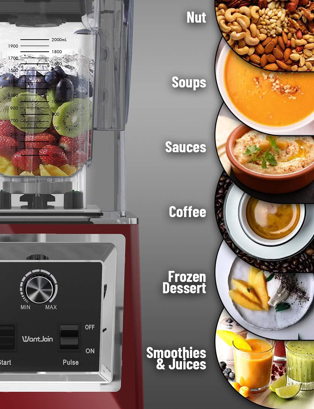 Professional Soundproof Blender - Commercial Quiet Smoothie Maker with Sound Enclosure, Speed Control & Self-Cleaning Function