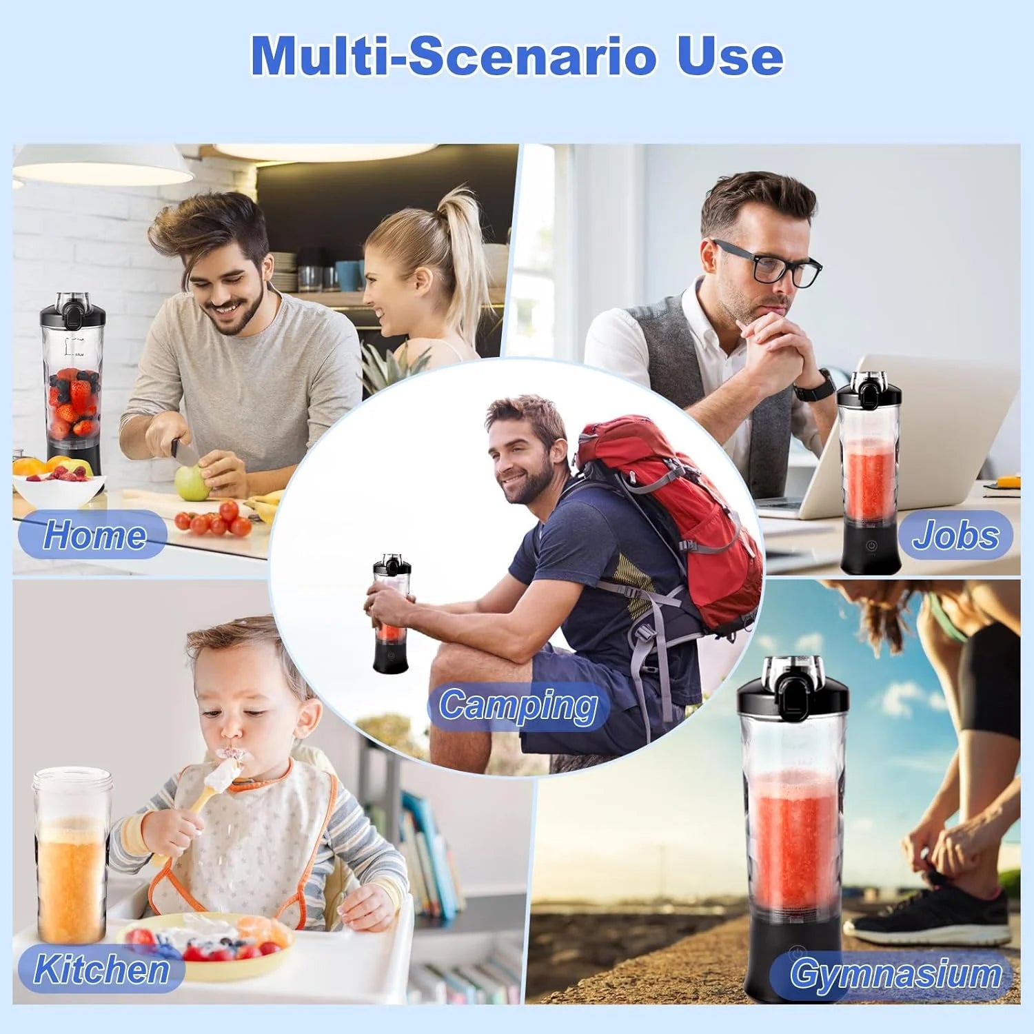 Portable Blender - Rechargeable 20Oz Shaker Bottle for Smoothies and Shakes, Perfect for On-the-Go!