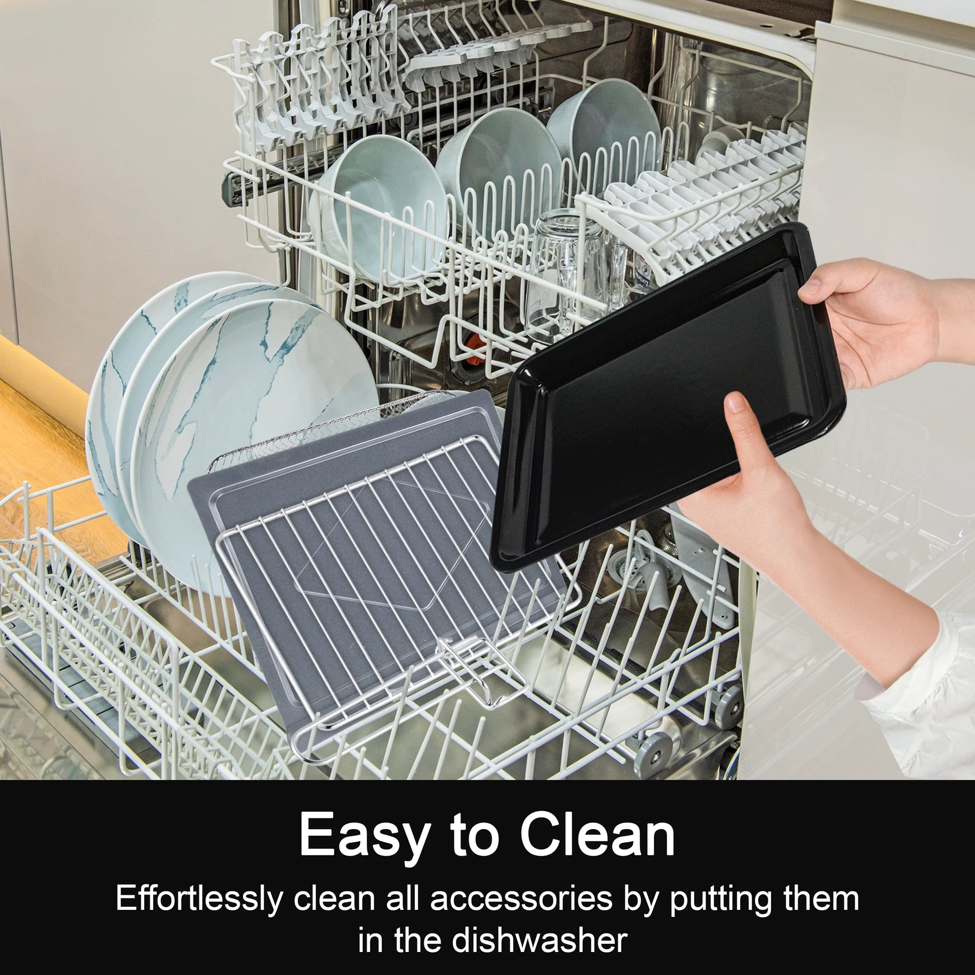 Air Fryer Toaster Oven Combo, 14QT 7 in 1 Oil-Less Air Fryer with Warm, Broil, Toast, Bake, Air Fry, Black